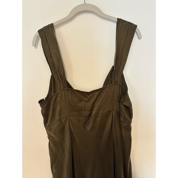 NWT Madewell Square-Neck Midi Dress In Expedition Green Size 14 - Picture 9 of 10